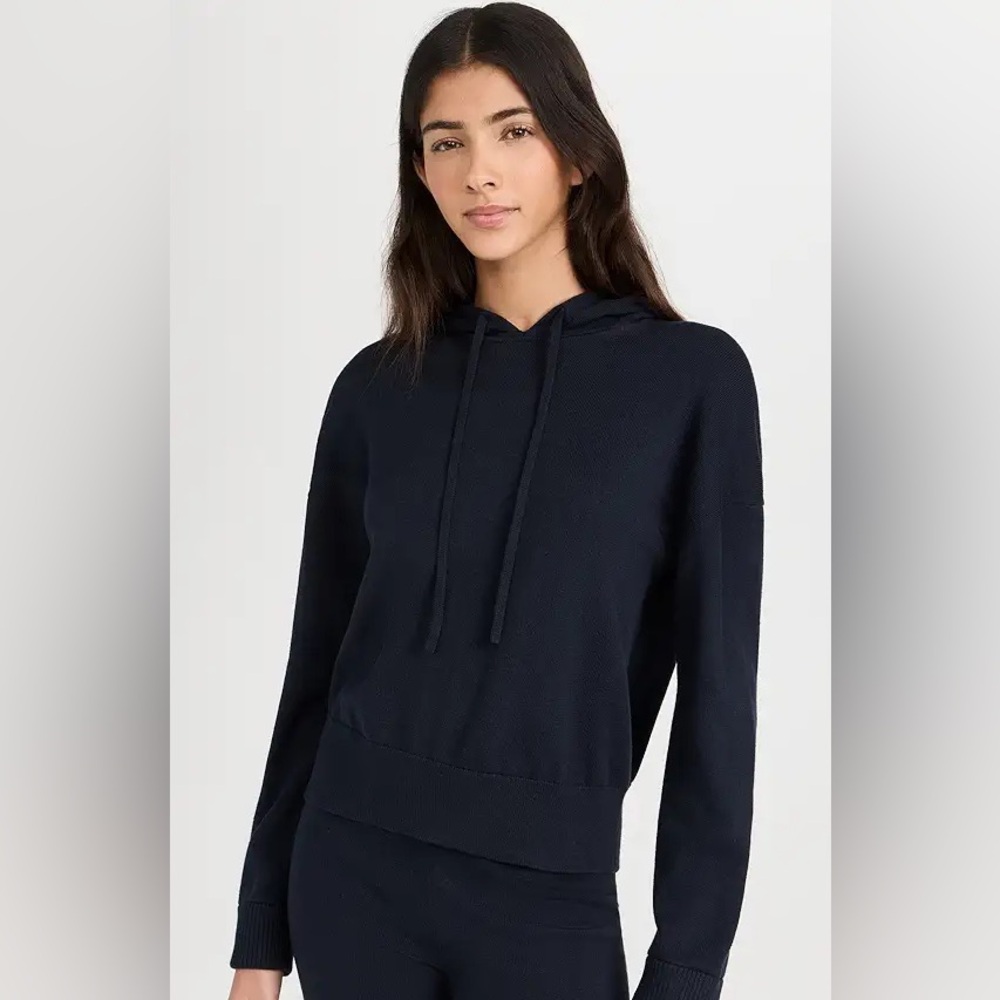 Nordstrom Splendid Cashmere Blend Black Hooded Pullover Sweater XS Soft Hoodie